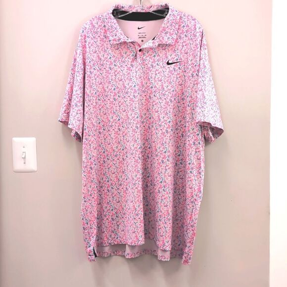 Nike Dri-fit Tour Golf Polo Pink Camo Print Sz XXL - Picture 3 of 8